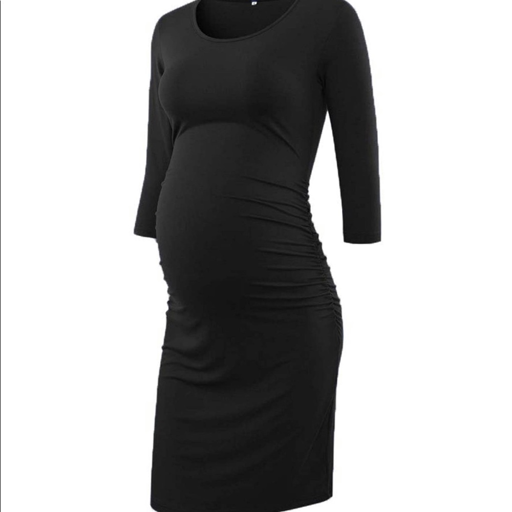 Maternity black pencil dress